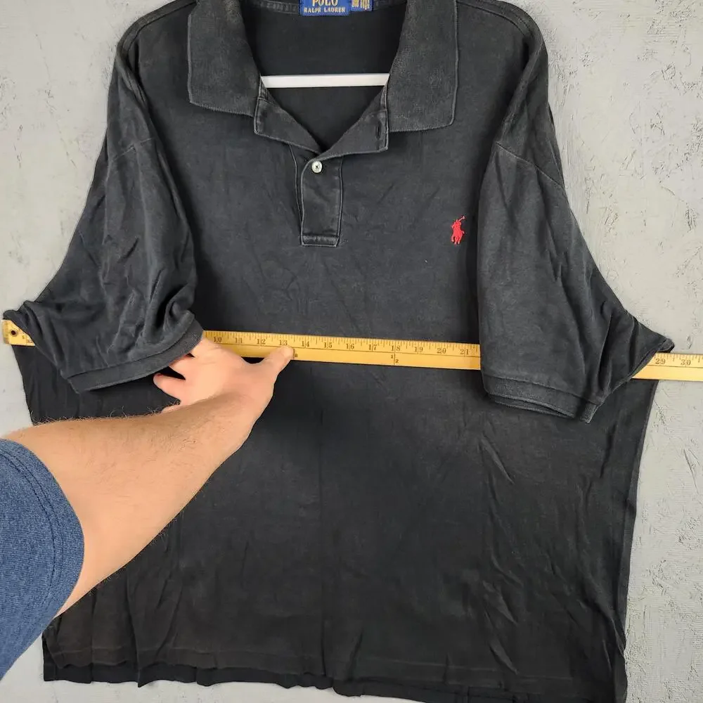 Polo Ralph Lauren Polo Shirt Mens 2XB Big Black Red Small Pony Logo Short Sleeve